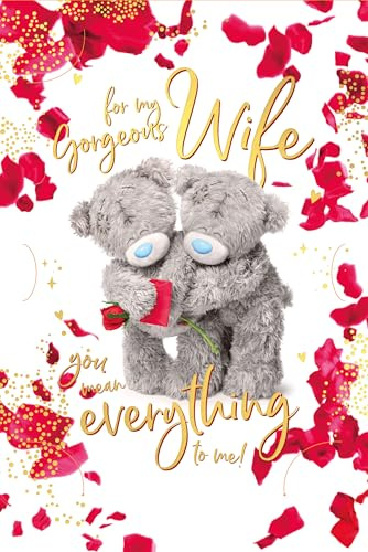 Me To You Bear 3D holographic Wife Birthday Card | 3D holographic