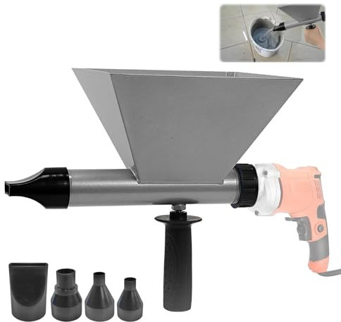 Miscelatore per Malta, Pistola per Silicone Professionale, Pistola Impastatore per Cemento, con 4 Igelli, Intonacatrice Manuale per Giunti di Malta, Muri di Pietra e Pavimenti