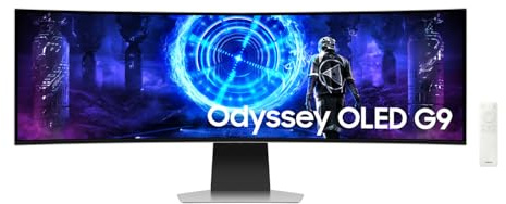Samsung LS49DG954SUXXU Odyssey Smart OLED 49 Gaming Monitor | 5120x1440 | HDMI 2.1 | 0.03ms | 240Hz | Built In Speakers | USB C | HDR10+ | Silver
