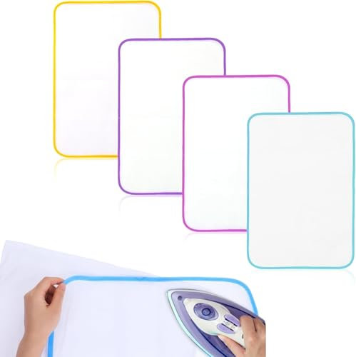 YSTrillion 4 Pezzi Panno da Stiro,Tappetino per Riposo,Panno per Stirare,Reti Antiscottatura Termoadesive,Panni da Stiro per Una Facile Stiratura e Protezione (40 x 60 cm)