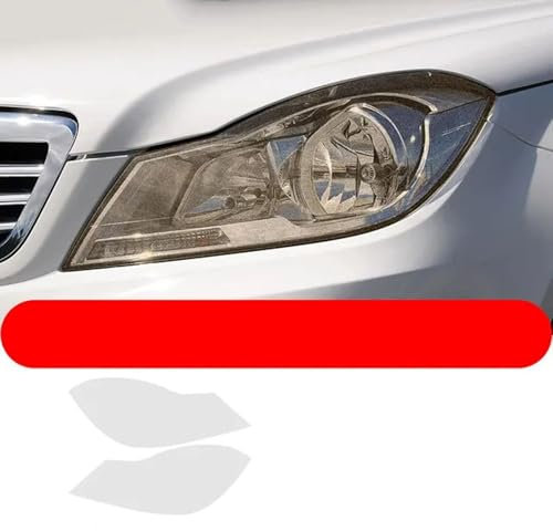 TQABADQ Pellicola Protettiva per fari per Auto Adesivo TPU Nero fumé Trasparente, per Mercedes Benz Classe C W204 W205 C63 AMG A205 C205 S205