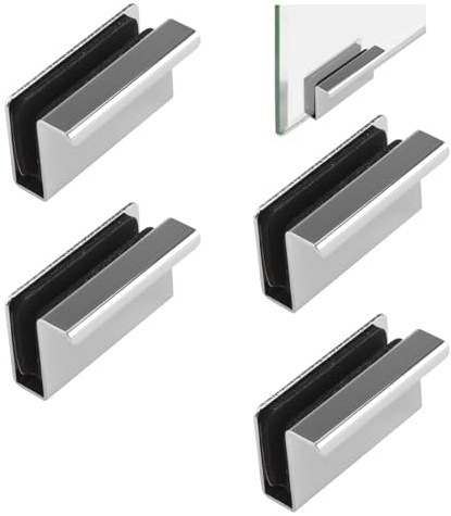 UFURMATE Dörrhandtag i glas, 4 st skåpfinger draghandtag glaskant klämma dra dolda handtag för låda, skåp, möbler