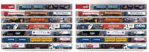 herpa 29254 29354 – LKW Schaukasten 1:87, Hängevitrine für Hängerzüge, Showcase, Display, Miniaturen, Modellbau, Kunststoff - Weiß (64,5 cm x 45 cm x 3,5 cm) (Packung mit 2)