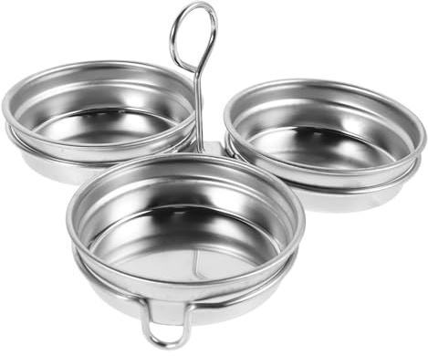 ULTECHNOVO Pocheuse À Œufs En Acier Inoxydable Moule À Œufs Antiadhésif Ronde Poêle À Œufs Pochés Multifonctionnelle Pour Cuisson À La Vapeur Ébullition Cuisine Maison 7.09X7.09X2.76In