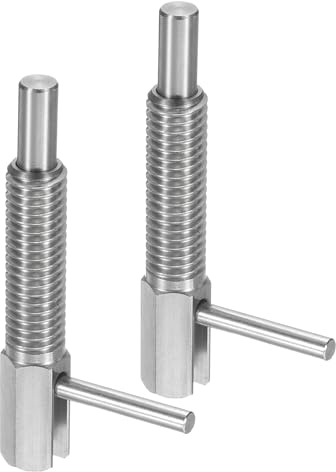 sourcing map 2 pistoni retrattili per indicizzazione, M8 l, in acciaio inox, con chiusura a molla, telescopico, per macchinari e cantieri navali