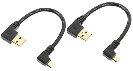 Anneome 2pcs Short Micro USB Cable Gold Plated Connectors for Efficient Charging Data Transfer for Go Use Short Distance Connections