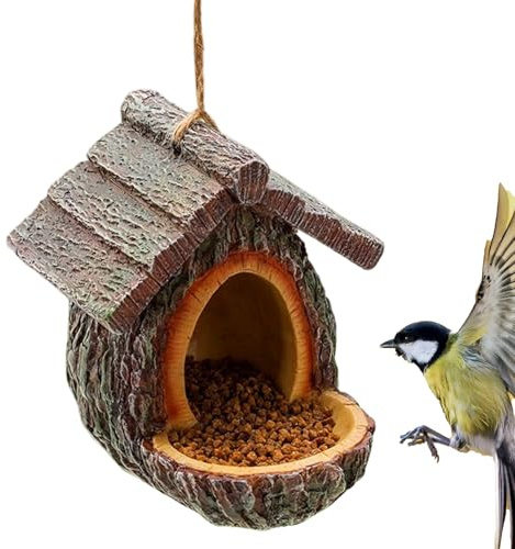 Vogelfutterstation – Ständer für Häuschen im offenen Design | Vogelfutterstation aus Harz für den Außenbereich | für und Eichhörnchen, für Außenfenster, Balkon, Garten oder