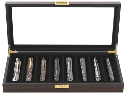 DWIKRYT Boîte de rangement pour couteaux - Organiseur avec clés et doublure en flanelle pour ranger une variété de couteaux, couteaux utilitaires, couteaux de poche, couteaux de camping
