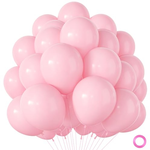 Geburtstags Luftballons Rosa, 100 Stück rosa luftballons mit Latex Helium Ballons, Pink ballons für Mädchen Frau Prinzessin Geburtstag Boho Hochzeit Verlobung Babyparty Baby Shower Party Deko, 12 Zoll