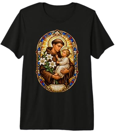 Sant'Antonio di Padova Prega per Noi Sacro Mosaico Arte Fede Maglietta Premium