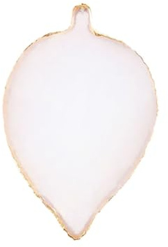 GAROZATION 1pièce Palette Manucure Résine Blanche Forme avec Bord Doré Outil Nail Art Léger et Facile à Nettoyer pour Mélange Vernis Semi Permanent et Pigments Accessoire Professionnel