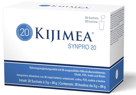 Kijimea Synpro 20 – Zu jedem Antibiotikum – 20 synergistische Mikrokulturenstämme, Cholin und Biotin – glutenfrei, 28 Sachets