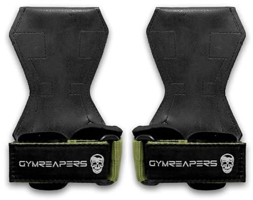 Gymreapers Gewichthebergriffe (Paar) für schweres Powerlifting, Kreuzheben, Rudern, mit Neopren gepolsterter Handgelenkbandage und starken Gummihandschuhen oder Gurten für Bodybuilding