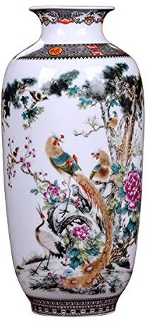 LKXHarleya Vase en Porcelaine Peinte ColoréE Jingdezhen CéRamique Traditonal Fleurs Chinoises Vase Vase en CéRamique Chinoise, Oiseau
