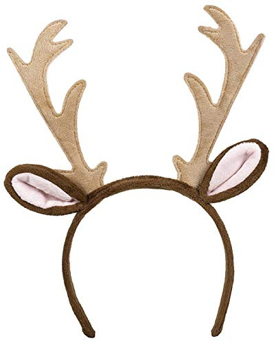 Marco Porta Klassisches Rentiergeweih Rehkitz Haarreif Tiara Elchgeweih Hirsch Geweih Weihnachtsaccessoire Braun Polyester Einheitsgröße Erwachsene