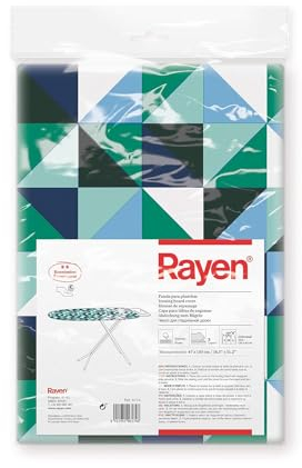 Rayen Fodera per ASSE da Stiro a Clip, 130 x 47 cm, a Quadri Multicolore, Poliuretano Poliestere, Cotone, 130x47 cm