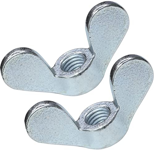 AERZETIX - C49375 - Set di 2 - Dadi con alette/orecchie - dado a farfalla - filettatura M10 metrica femmina - DIN 315 - in acciaio zincato