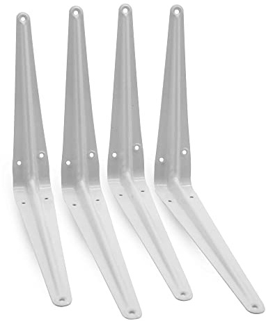 DOJA Barcelona | Regalwinkel für Regale | 4 Regalträger Weiss | Winkel Regal Halterung Wand 200x250mm | Weiße Regalhalterung | Wandhalterung Regalbrett Halterung, Wandregal Winkel Regalbrett