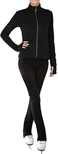 Songyi Eiskunstlauf Hosen und Jacken Sets Damen Mädchen Skianzüge Professionelle Trainingsbekleidung Eislauf Outfits(Size:3XL,Color:Schwarz)