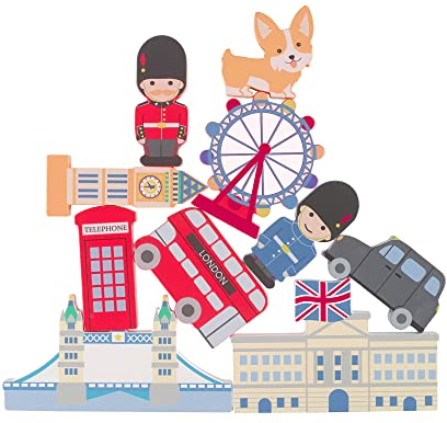 Orange Tree Toys Wooden Stacking Toys - Balancing Toy with London Bus, Big Ben, Buckingham Palace, Black Cab and more - Wooden Toys for 1 Year Old, Toddler Toys - Early Development & Activity Toys