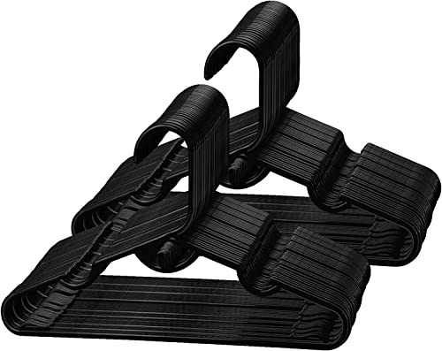 Baoswi 20 Stück Kids Hangers - 11.5,Baby Clothes Hangers Plastic Kids Children's Clothes Hangers,Infant Hangers&Toddler Hangers (Schwarz)