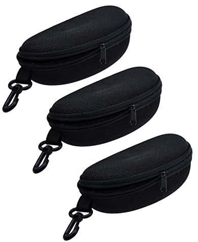 SUNTRADE Hardcase Hartschalen-Brillenetui, Schwarz, 3 Stk
