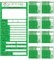 GamesMonkey® - Étiquettes coupant auto autocollants – 9 x 5 cm – Imperméables – Entretien de la boîte de vitesses d'huile de frein bougies Filtres courroie pneumatique véhicule (100 pièces, vert)