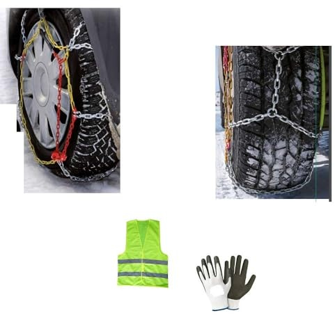 CHAÎNE À Neige pour Pneu DE Voiture CHAÎNES À Neige pour Roues Taille des PNEUS 205/65R16 CERCHIO 16 (18822N) 1 Paire DE CHAÎNES=2 PIÈCES MAILLON Rhombus Compact 9MM avec Section D APPROUVÉ