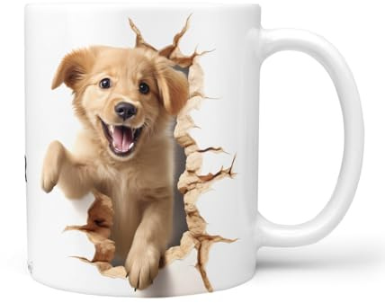 Sunnywall Keramik Tasse Kaffeebecher Hunde Golden Retriever Liebe Haustier | Kaffeetasse Teetasse Keramikbecher 330 ml spülmaschinengeeignet für Kaffee Tee Büro Alltag Geschenkidee Geschenktasse