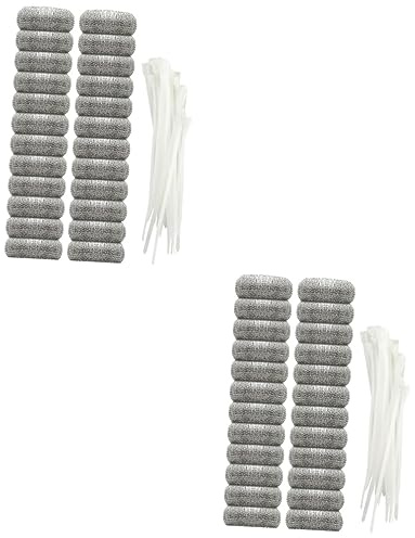 UKCOCO 48pcs Washing Machine Mesh Pouch for Laundry Stainless Steel Filter and Cable Ties Metal Filter Screen for Strainer Use