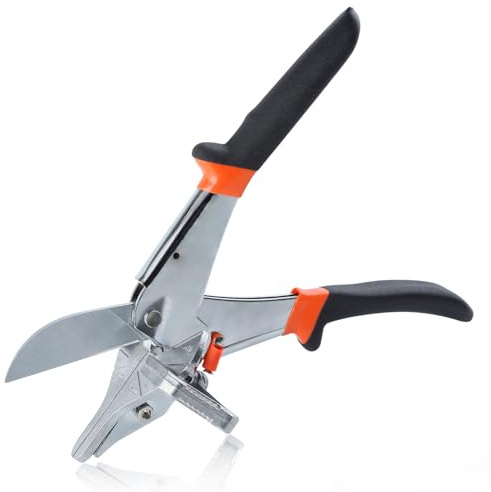 LEONTOOL Multi Angle Miter Shears for Angular Cutting Molding, Quarter Round Cutting Tool 0-135 Degree Adjustable Angle Trim Shear Miter Cutter Hand Tools for Cutting Soft Wood, Plastic, PVC