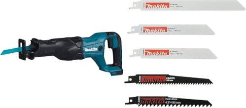 Scie sabre sans fil 18V LXT (Machine seule) dans coffret - MAKITA DJR186ZK & P-83967 Ensemble de 5 lames pour scie