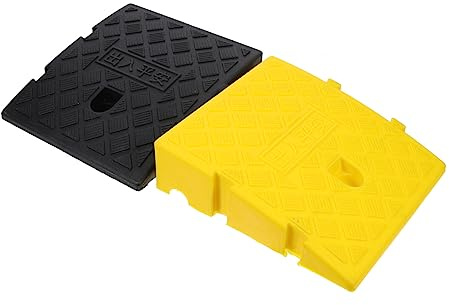JECOMPRIS 2 Stück Flexible und Belastbare Kunststoff Schuppenrampe Stufenrampe für Outdoor Gebrauch und Hauseingänge Praktische Auffahrrampe für Rollstuhlfahrer