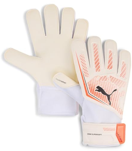 Puma Puma Ultra Play RC, Guantes de Portero Niños, Puma White-Glowing Red-Puma Black, 5