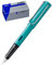 LAMY AL-star Set Füllhalter aus Aluminium in turmaline mit ergonomischem Griff und polierter Stahlfeder Strichbreite Fein T10 3er Set Tintenpatronen, original Umkarton - Tinte blau