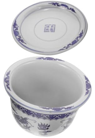 FONDOTIN Pot De Fleurs Céramique Chic avec Plateau Pot à Succulentes Et Cactus pour Intérieur Et Extérieur Décoration Nordique Élégante pour Plantes pour Offrir