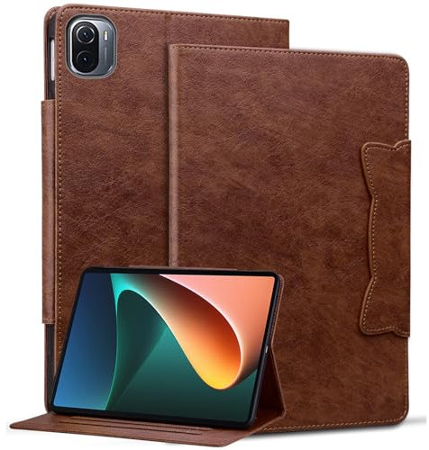 Bxithnr Funda para Xiaomi Mi Pad 5/5 Pro 11 Pulgadas 2021 Tablet Carcasa PU + TPU Cuero Flip Case Cover con Función de Soporte - Marrón