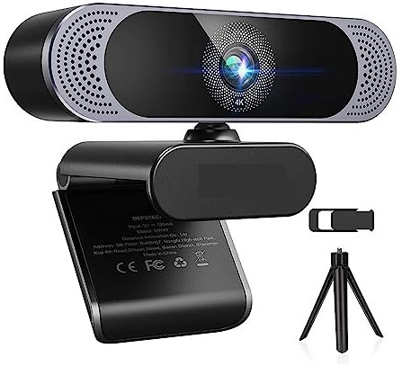 Camara Ordenador, Webcam 4K 8MP HD Webcam con micrófono con cancelación de ruido/cubierta de privacidad/trípode Play USB Web Camera for reuniones de vídeo ,para transmisión en vivo, videollamadas y co