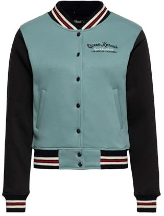 Queen Kerosin Damen College Jacke | Sweatjacke | Baseball Jacke | Rockabella | 50s | Rockabilly | Vintage | Retro | Roadrunner | Varsity Jacket Beep Beep