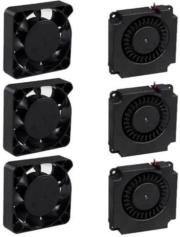 ALAMSCN 3 Stück 4010 3D Drucker Lüfter DC 24V Brushless Kühlkühler Ventilator + 3 Stück Gebläse Lüfter Kompatibel mit Ender 3/Ender 3 pro/Ender 3 V2/Ender 5 Serie, 40 x 40 x 10mm