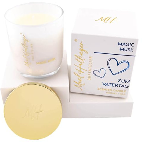 Hallingers Genuss Manufaktur Vatertags Duftkerze aus Sojawachs bis 40h Maxl Hallinger, scented candle, Duftkerzen im Glas