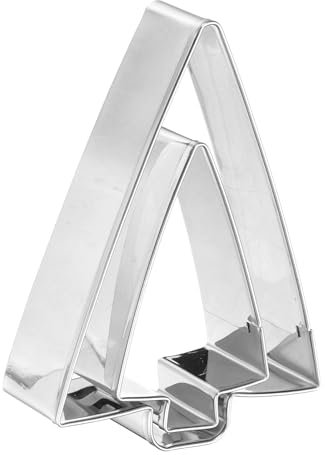 sourcing map Juego de cortadores de galletas para árbol de Navidad, varios tamaños, acero inoxidable, pulido, diseño de pétalos de rosas, moldes para pastelería, fondant y galletas