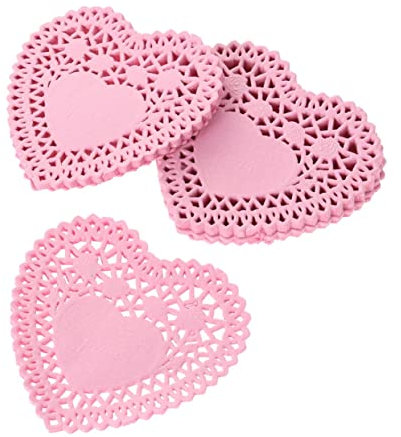 GRIRIW 250pezzi Tovagliette Decorative Forma Di Cuore Carta Per Torte Per Matrimoni e Feste Colori Casual Per Dessert e Decorazioni Fai Da Te