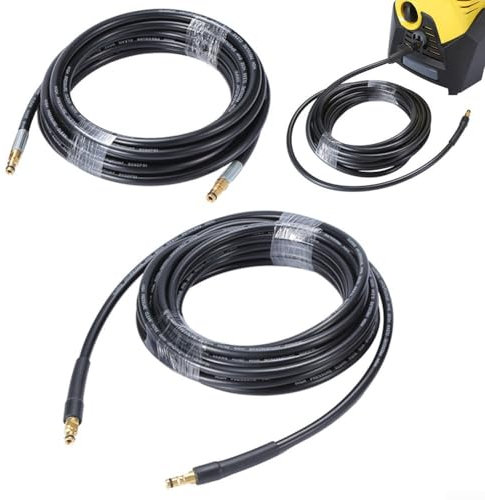 Tuyau compatible avec les nettoyeurs haute pression Karcher (K2/K7), construit en caoutchouc et en acier pour une utilisation durable (5 m)