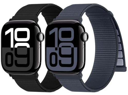 Yoohoo 2 Pack Nylon Sport Loop for Apple Watch Straps 38mm 40mm 41mm 42mm