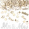 Mr & Mrs Décorations de Mariage avec 100 PCS Confettis Cœur en Bois,Deco Table Mariage,pour Décoration Mariage Nuptiale Accessoires Photo Décorations de Table de Fête