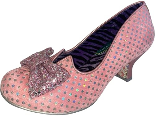 Oregelbundet val bländande diva medium klack hovskor med rosett, Pastellrosa, 39 EU