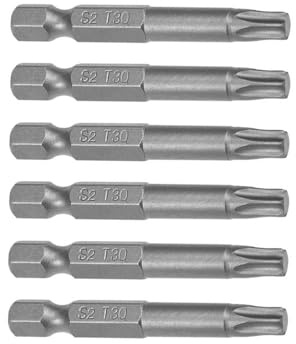MACHSWON Lot de 6 embouts de tournevis Torx magnétiques T30, tige hexagonale 6,35 mm, longueur 5,1 cm