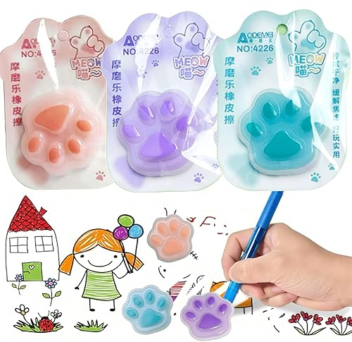 THXFUNAREA Lot de 3 gommes à effacer en caoutchouc pour stylo gel effaçable, GCaoutchouc en silicone pour effacer l'encre thermique