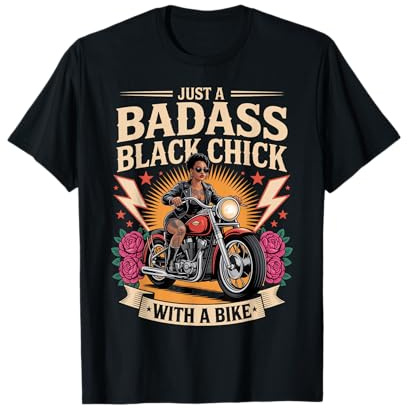 Sexy African American Biker Black Woman Motorcycle Rider T-Shirt